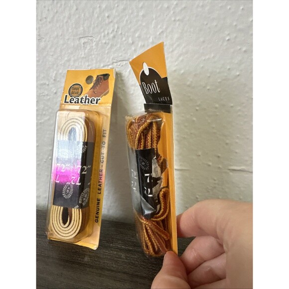 2 Sets Boot Laces, Shoe Gear Leather & STAY-TY Nylon Laces Heavy Duty 72” 183 Cm - Picture 4 of 5